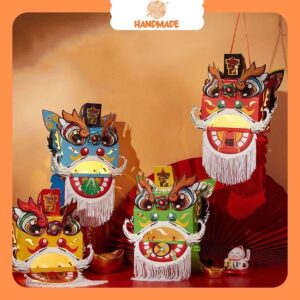 Lồng đèn handmade hình sư tử phong cách Trung Hoa